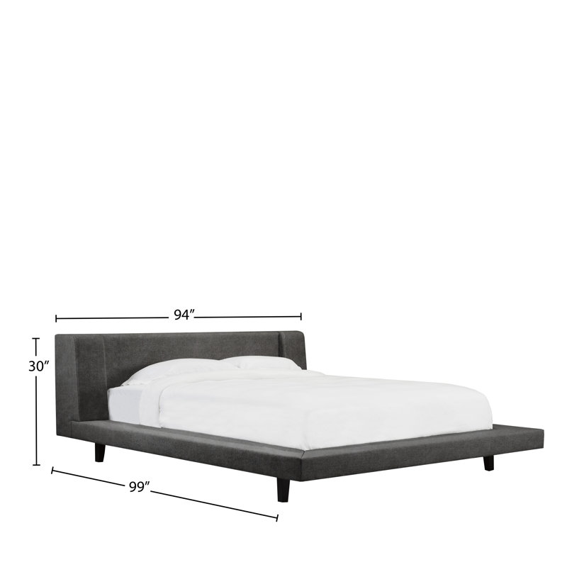 Lit plateforme tapissier Grimsby, Très grand, Pierre