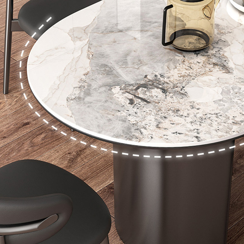 Table de salle à manger semi-ronde de luxe à usage domestique, H 29,52 po x L 70,86 po x l 35,43 po