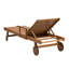 Attar 200 cm Long Reclining Acacia Single Chaise with Cushions and with Table