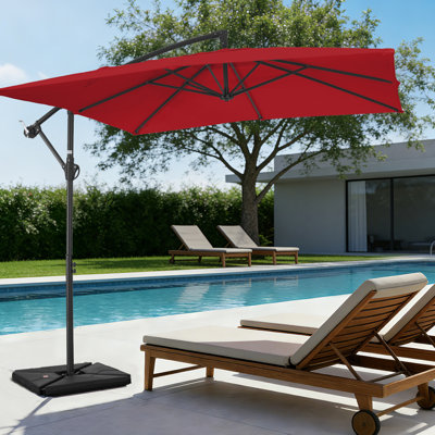 Beeram 96'' x 96'' Cantilever Umbrella with Counterweight