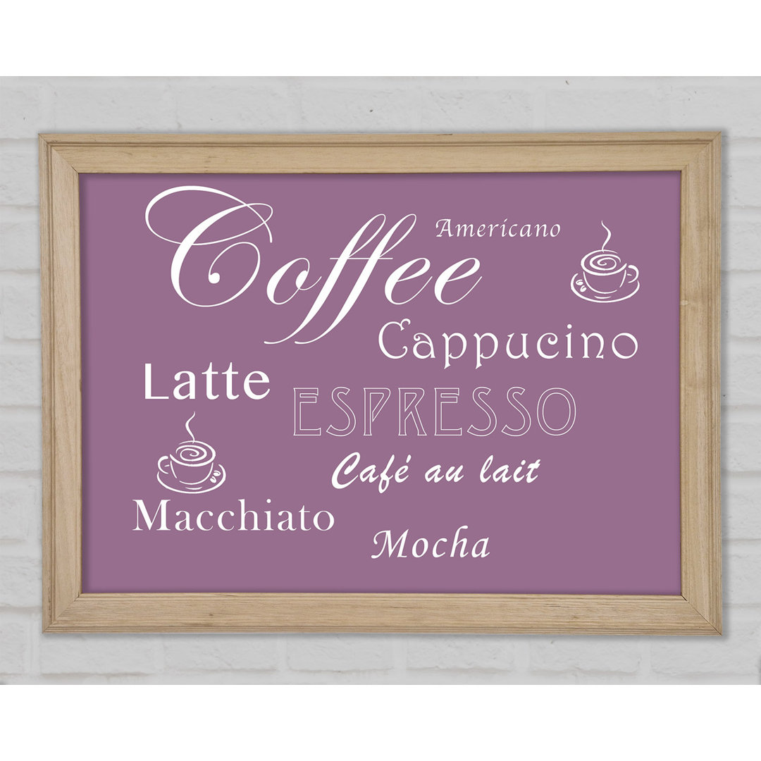 Kitchen Quote Coffee Delight Dusty Pink - Druck