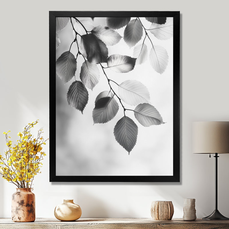 «Black Black Leaves Gentle Breeze II», reproduction d'art sur toile florale, H 32 po x l 24 po, Picture Framed