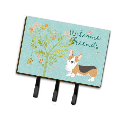 Metal Wall Organizer with Key Hooks