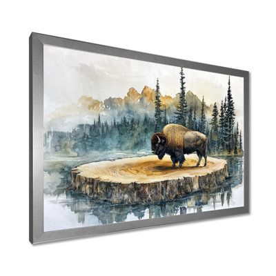 Bison américain dans un paysage d'été I - Bison, art mural