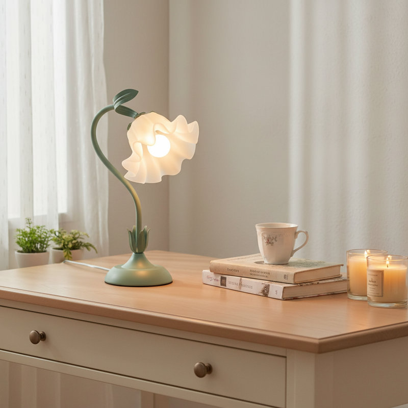 Lampes de table vertes rétro avec abat-jour en acrylique et douille E26 (ampoule non incluse); convient aux chambres à coucher, aux bureaux et aux bureaux
