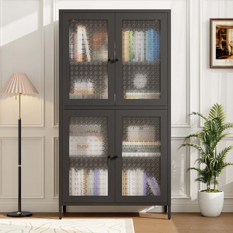 Vitrine avec 4 portes en verre et 4 tablettes