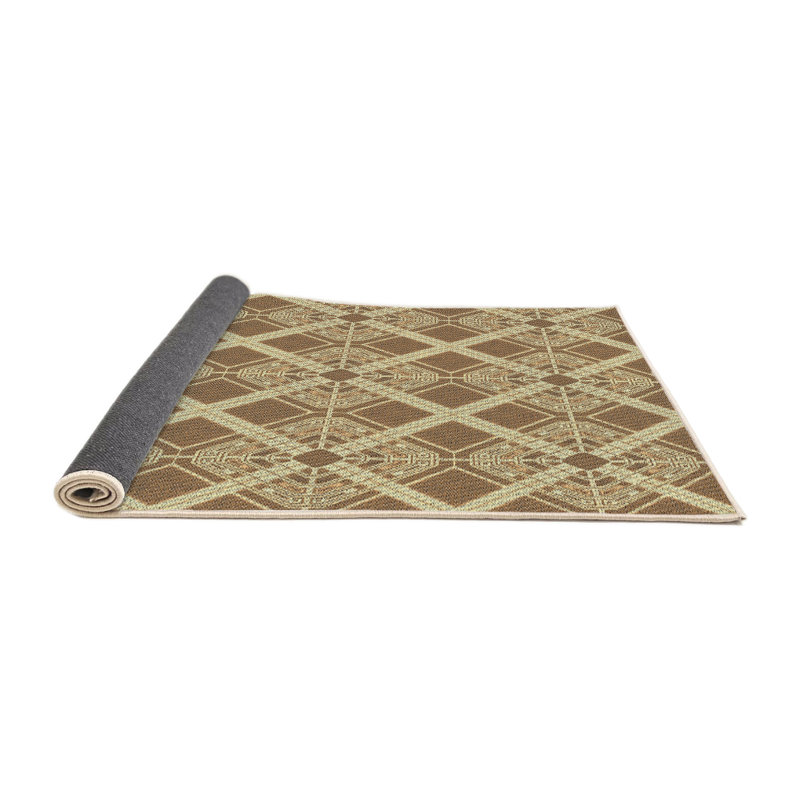 Tapis zone beige à motifs, Rond 3 pi
