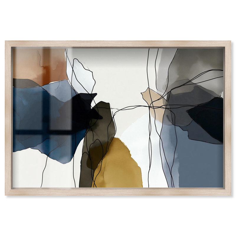 Décoration murale de bureau «Fluid Forms Shadowbox Print» par Art Remedy, cadre blond, 24 x 16, H 17 po x l 25 po