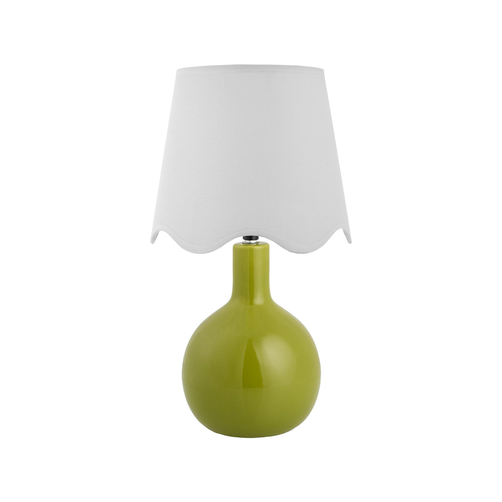 Maura Accent Table Lamp, White, 15"H x 9"W x 9"D, Green