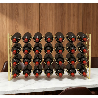 4-Tier Stackable Wine Rack, 24-Bottle Storage for Cabinet or Pantry