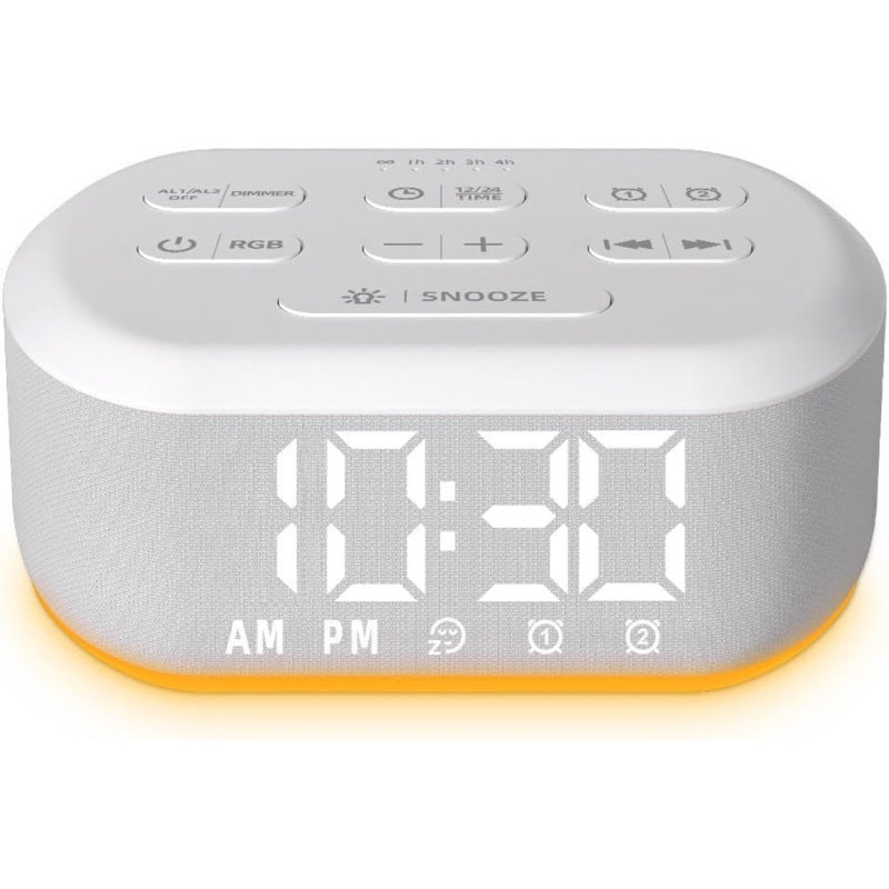 Numerical Plastic / Acrylic Electric Alarm Tabletop Clock White