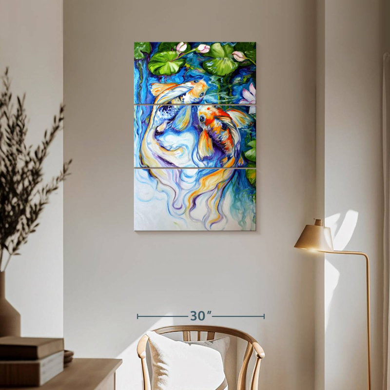 Brampt Koi Koi And Lily, 57" H x 36" W