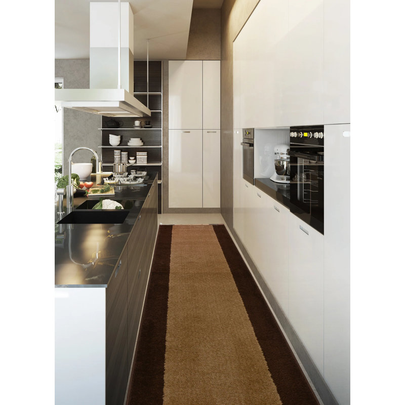 Tapis de couloir beige à poils longs et taille douce sur mesure, Tapis de couloir 2 pi 2 po x 14 pi