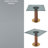 33.5" Modern Small Dining Table with Boomerang Shaped Solid Rubberwood Base, Gray Tempered Glass Top,  Square Styles, Apartment, Kitchen Nook & Café Table for 2-4 People  