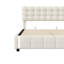 UK & EU Sizes Velvet Ottoman Bed With Motion Sensor LED Lights, Upholstered Cloud Tufted Frame, Beige-1203776469
