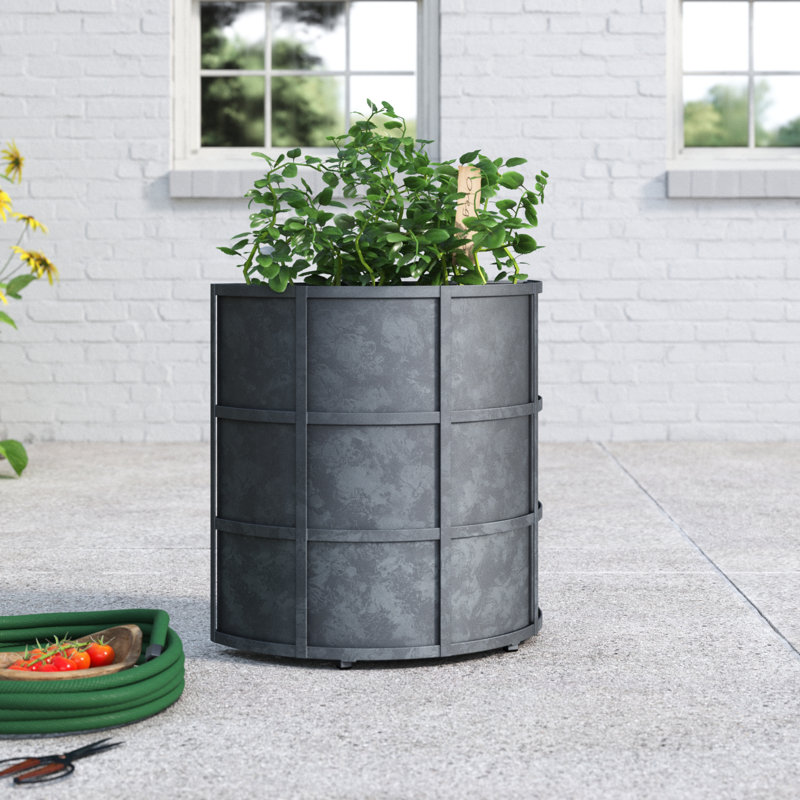 Boîte à fleurs Odelia Fremont Demilune, H 25 po x l 25 po x P 13 po, gris