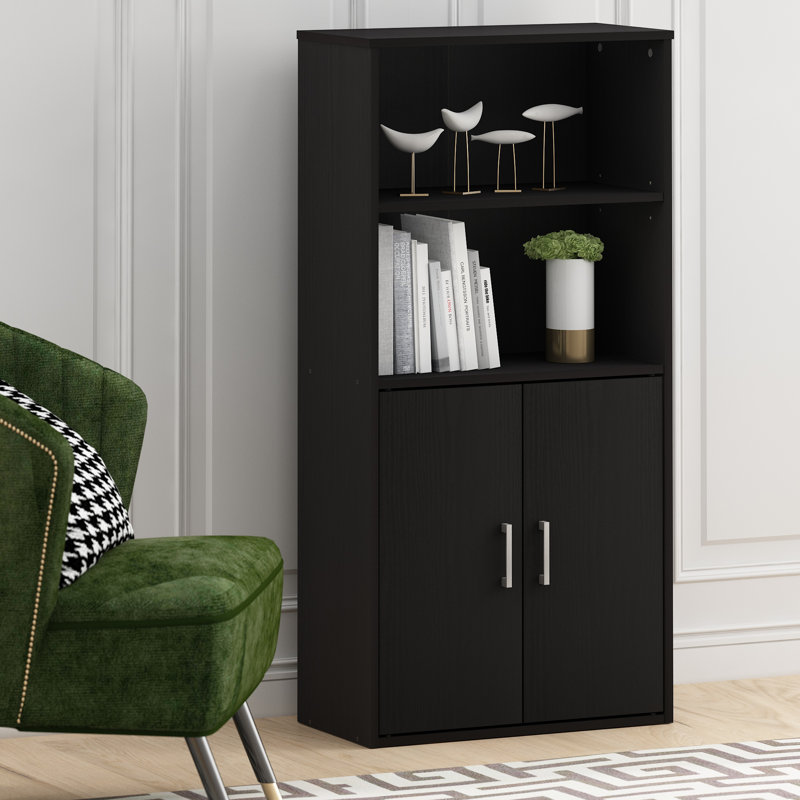 Emilianos 121.4cm H x 59.9cm W Standard Bookcase, Black