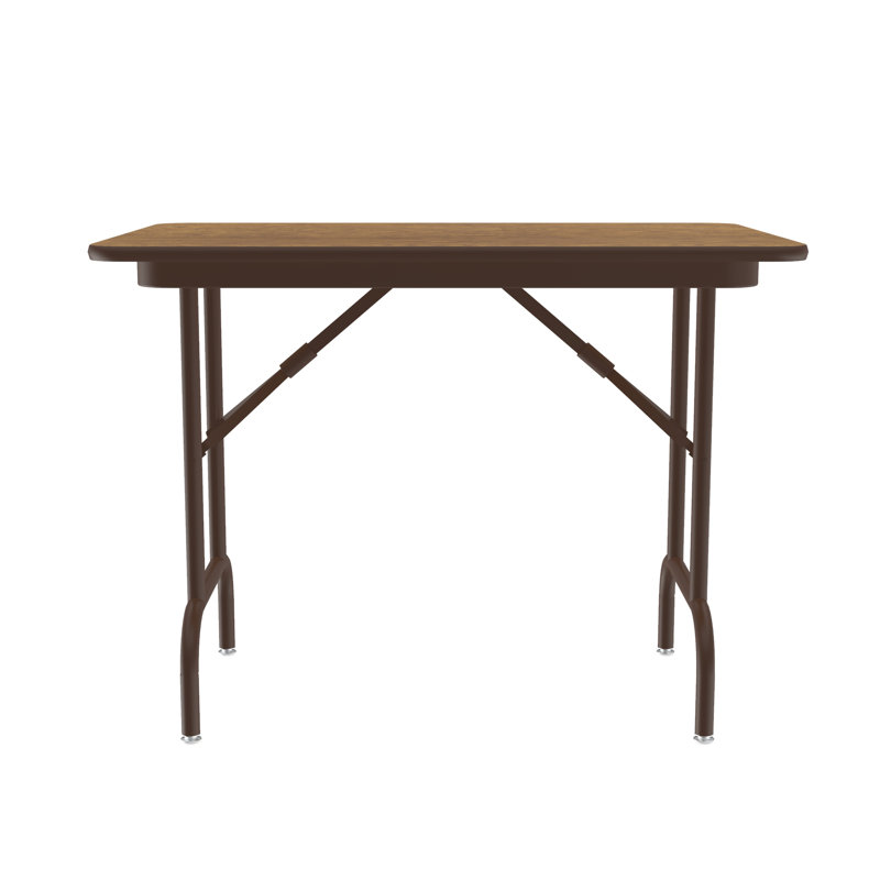 Folding Table, 26.5" H x 36" L x 24" W, Medium Oak
