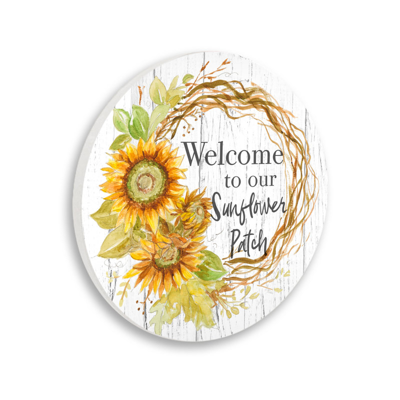 Plaque murale rustique Welcome To Sunflower Patch