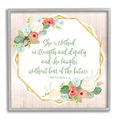 " Floral Bible Verse Phrase " Graphic Art Print