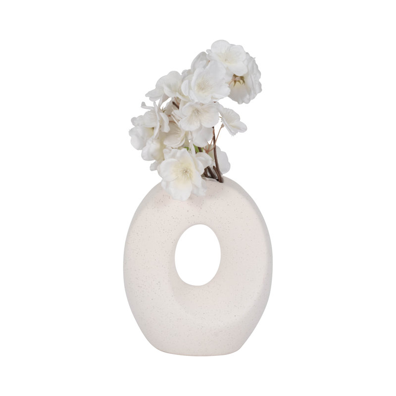Torada Handmade Ceramic Table Vase, 7" H x 6" W x 3" D