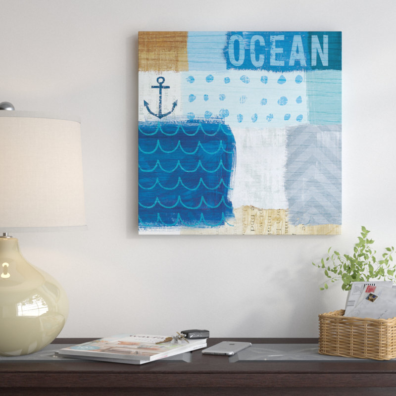 « beachscape series : collage ii », reproduction d’impression sur toile, H 18 po x l 18 po x P 1,5 po, Toile tendue