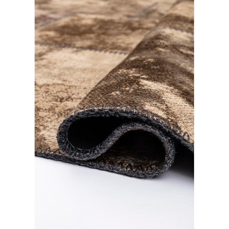 Rapture Patchwork Area Rug in Brown, Rectangle 6'7" x 8'3"