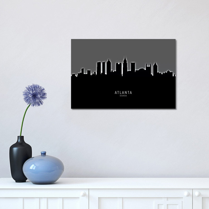 «Atlanta Georgia Skyline» par Michael Tompsett, impression sur toile tendue, H 12 po x l 18 po x 1,5 po