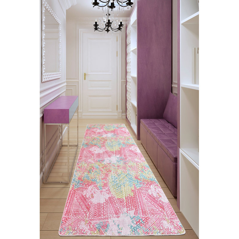 Premium Hall Carpet, 2.6 x 9.8 ft, 100% Polyester, 0.2 in Pile Height | Antibacterial, Non-Slip Underside, Machine Washable | Durable & Easy Care, Ideal for Entryways & Living Rooms, Elegant Design