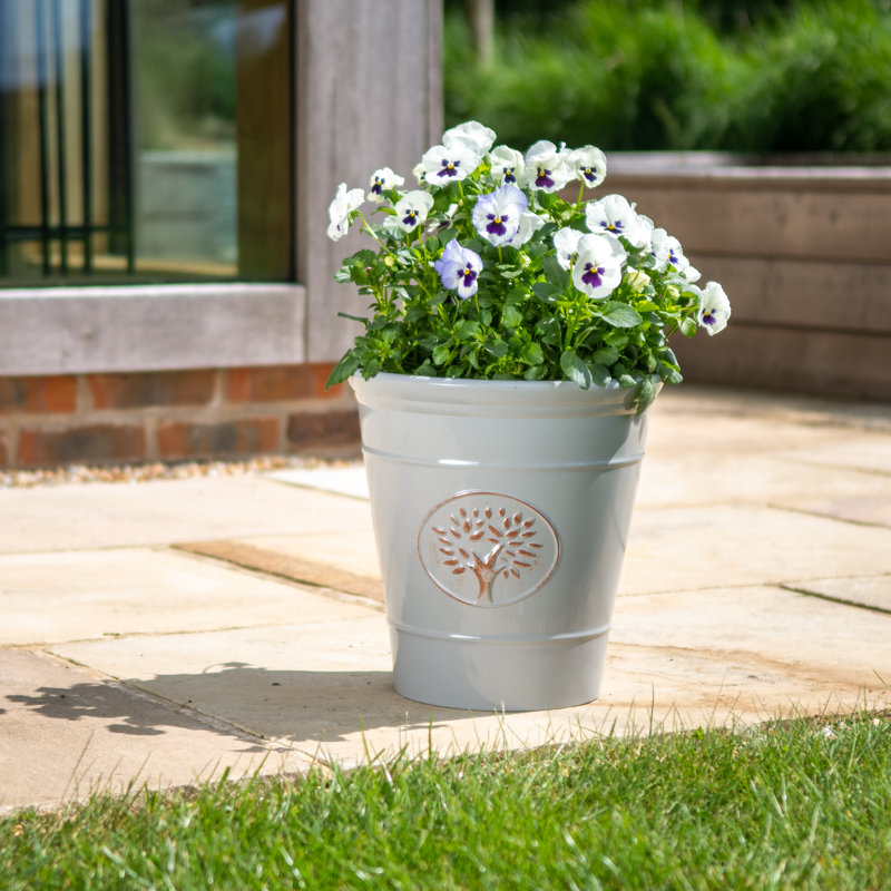 Dinardo Pot Planter, Grey, 20cm H x 22cm W x 22cm D