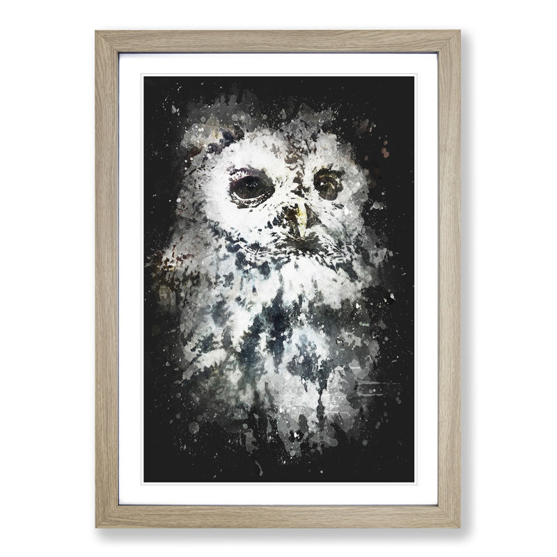 Tawny Owl - Picture Frame Painting Print, 87cm H x 62cm W x 2cm D, Oak Framed