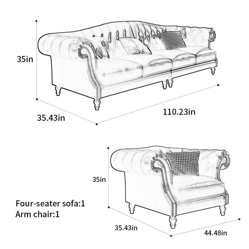 Retro American straight - row sofa