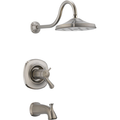 Garniture de robinet de baignoire et de douche à inverseur avec poignées levier Addison et TempAssure Addison