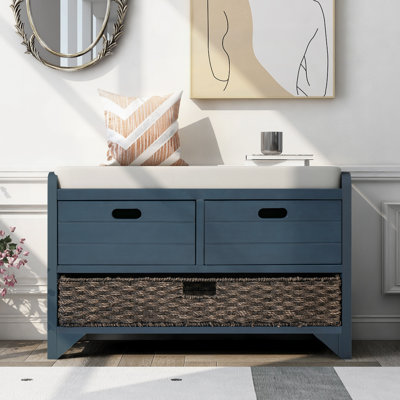 Entryway Bench with Removable Basket and Drawers