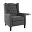 Revêtement de fauteuil inclinable manuel en polyester FlowLuxe gris doux avec revêtement USB et table d'appoint pliable-395570512