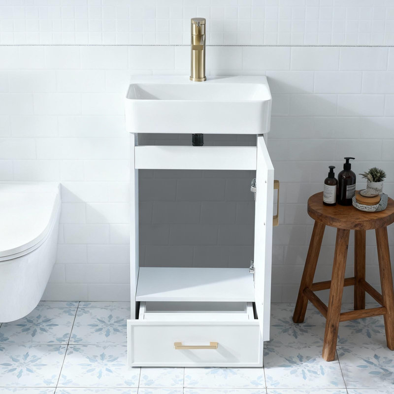  Meuble-lavabo simple 18 po avec comptoir en porcelaine