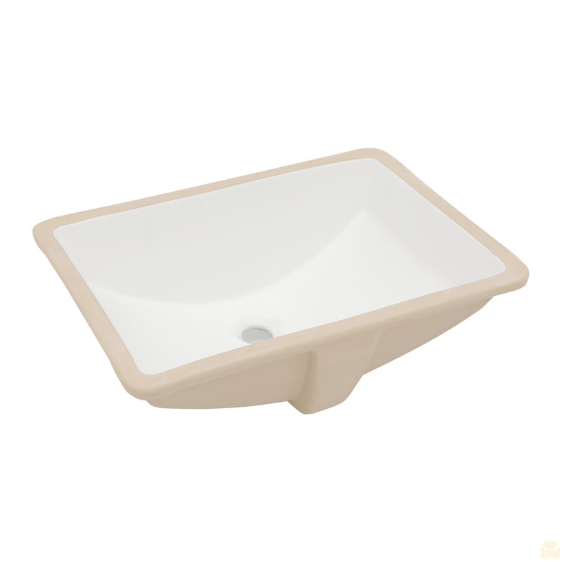 Lavabo de salle de bain rectangulaire encastré en céramique avec trop-plein 21,5 "X 15"