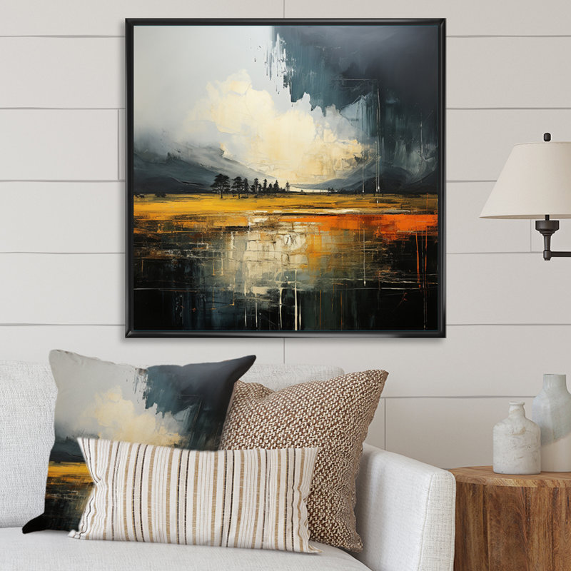 Drame foncé, tempête audacieuse I - impression, Cadre flottant noir, H 24 po x l 24 po x P 1 po