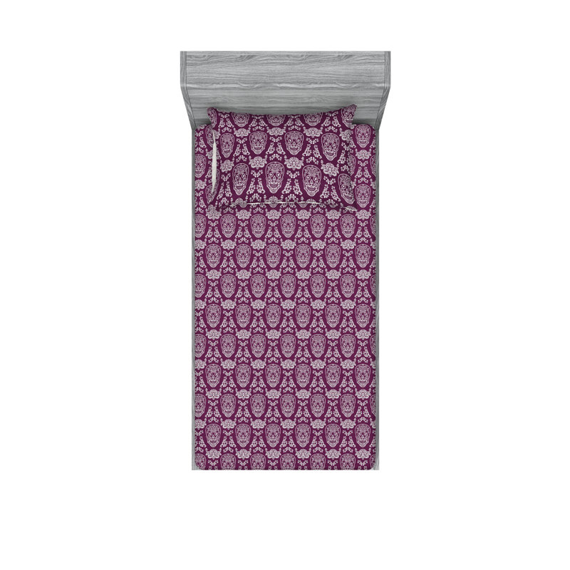 Drap-housse et taie décorative Ambesonne, Ensemble de draps pour lit simple avec 1 taie d'or