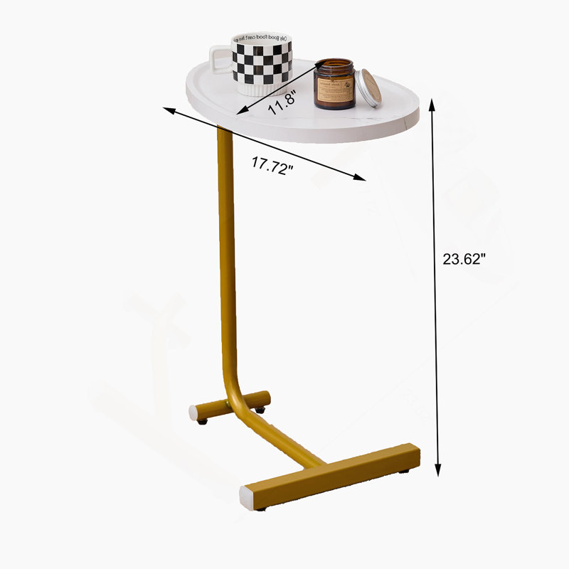 C-shaped Side Table, C Shaped End Table, Side Table for Couch and Bed, Small Side Table