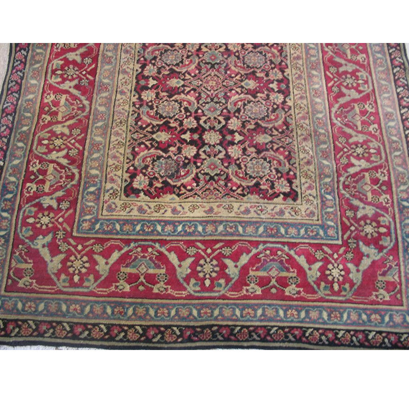 Antique Indian Agra Rug, Hand-Knotted Wool, 5'0" x 8'7", 1910