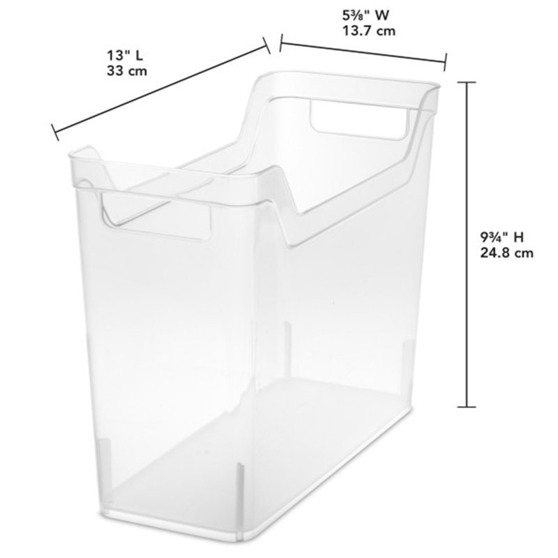 Sterilite Wide Shelf Home Office Storage Organizing Plastic Bin, Clear, Narrow, 6-Pack