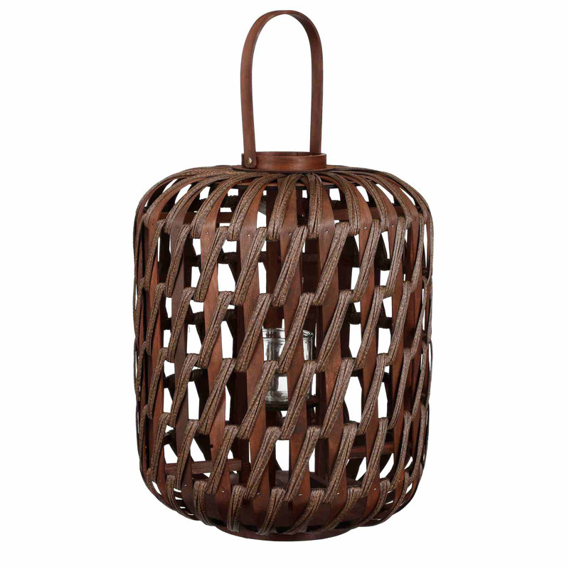 Polyester Lantern, Dark Brown, 55cm H x 42cm W x 42cm D