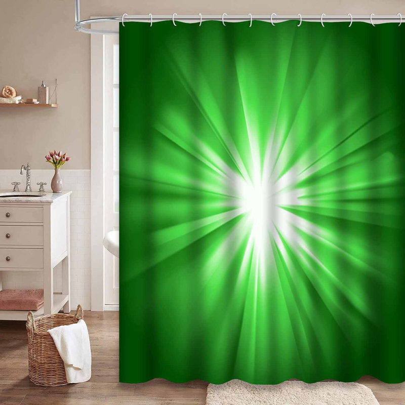 Rideau de douche vert clair avec 12 crochets, L 72 po x l 78 po