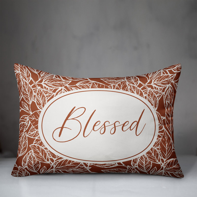 Floral Outdoor Reversible Throw Pillow, Orange