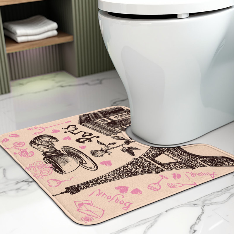 Tapis de salle de bain en forme de U Eiffel Eiffel