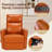 Power Recliner Chair Swivel Glider With Massage And Heat, Living Room Nursery Reclining Chair With USB, Faux Leather-1195414460