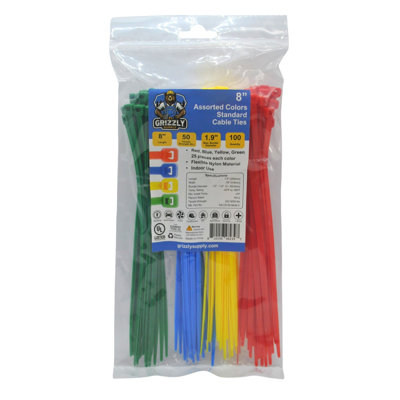 8" 50lb Standard Cable Tie 100/bag
