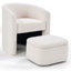 Fauteuil demi-tonneau rembourré moderne de 28 po avec repose-pieds Braedin-23245573