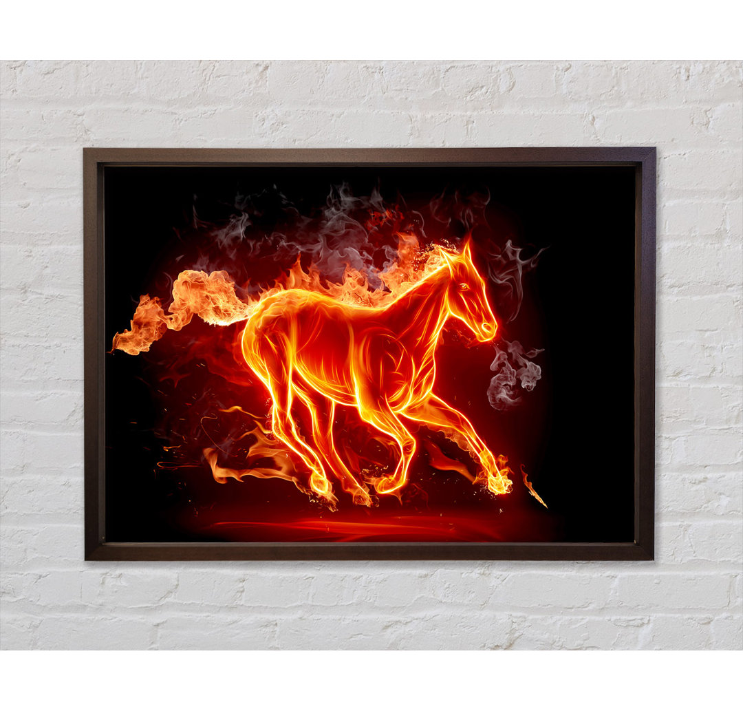 Horse Of Flames - Einzelner Bilderrahmen Kunstdrucke auf Leinwand